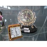 Art Deco style clock and travelling clock