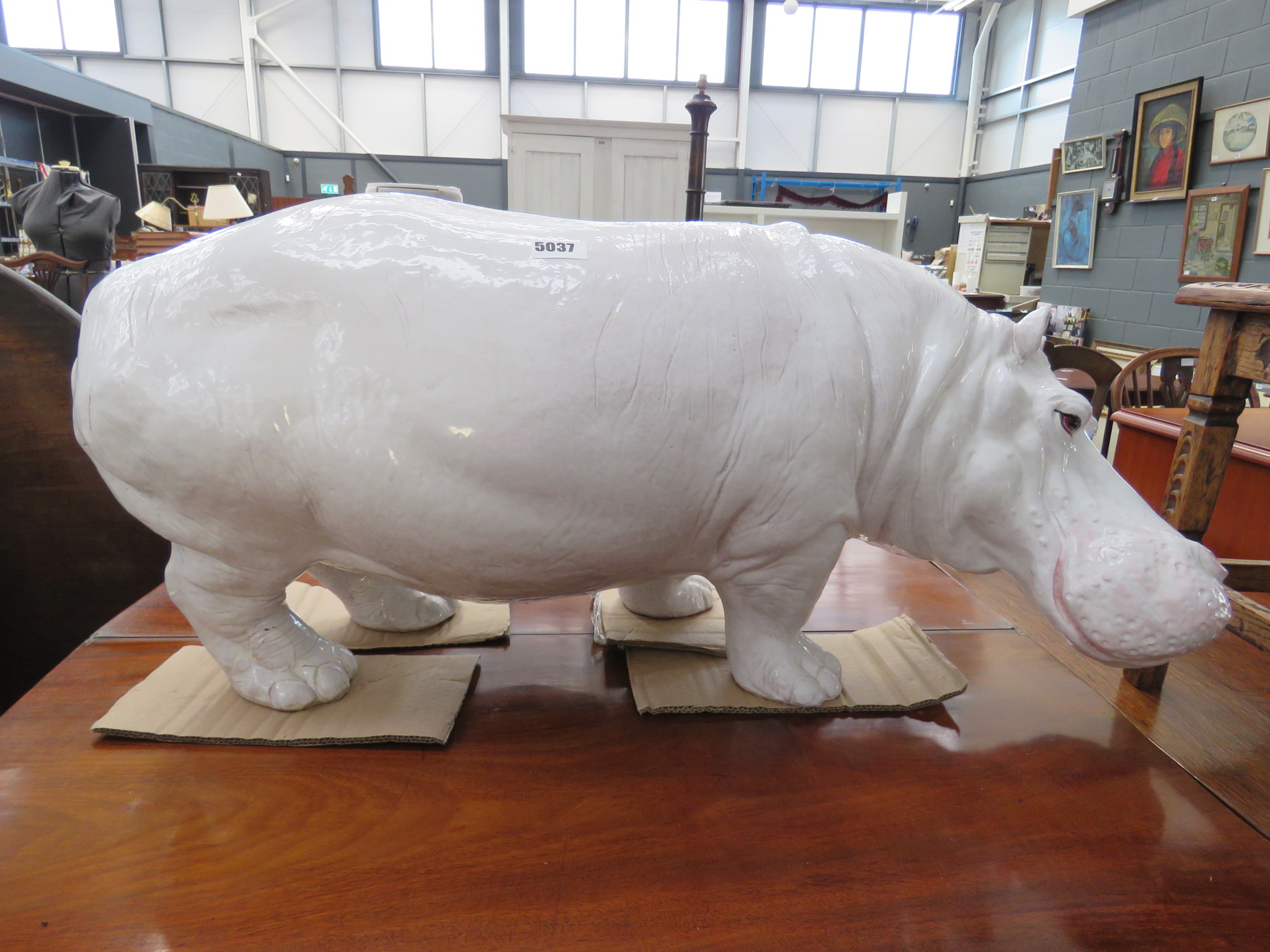 Italian ceramic figure of a hippo