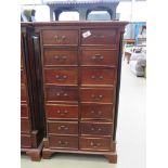 Contemporary mahogany set of 16 drawers