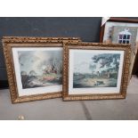 3 reproduction hunting engravings