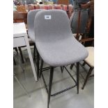 Pair of grey fabric bar stools
