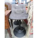 Grey button back bar stool