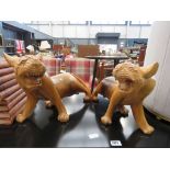 Pair of carved roaring tigers