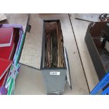 Box of gramophone records