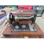 Vintage cased sewing machine