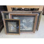 Five prints in Verre Eglomise frames