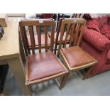 Set of 4 oak dining chairs with drop in seats