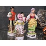 Set of 4 19th Century style ceramic figures