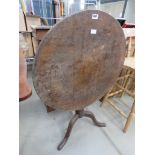 Mahogany tilt top table on tripod base