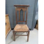 Beech and rush seated prayer chair