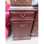 Reproduction mahogany chest of four drawers together with a Parker Knoll mahogany cupboard