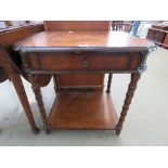 Reproduction side table with single drawer