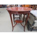 Edwardian mahogany marquetry oval occasion table