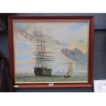 Maritime oil on canvas signed D Olson