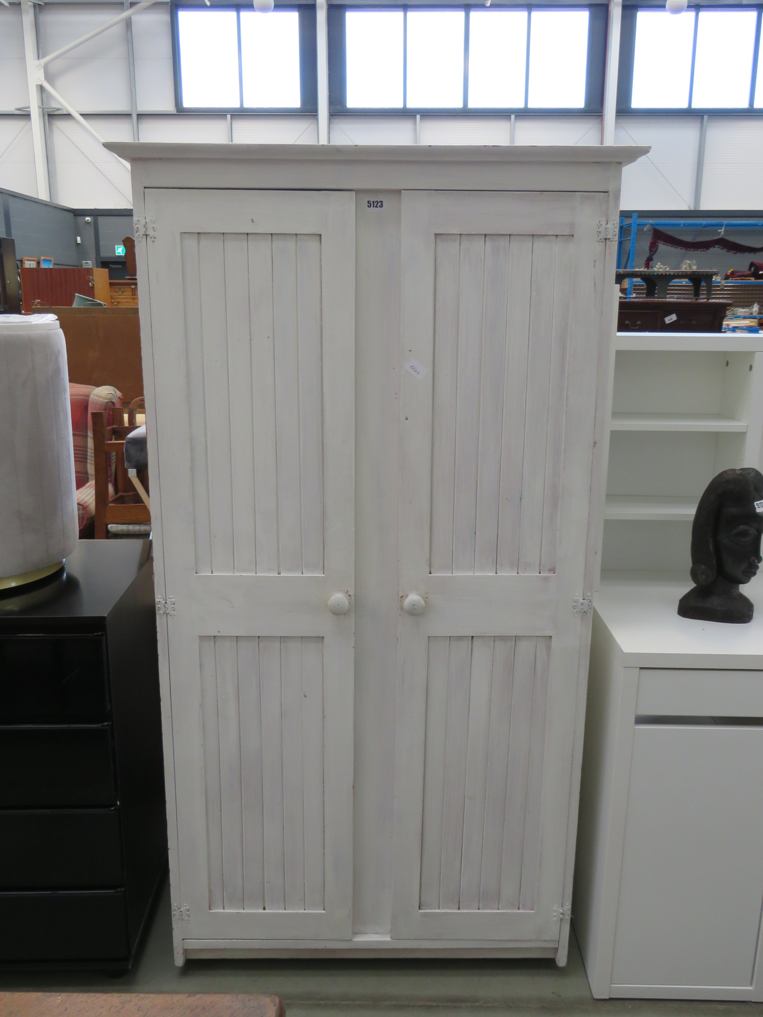 White painted 2 door wardrobe