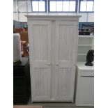 White painted 2 door wardrobe