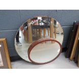 Mahogany framed mirror and an etched glass mirror