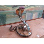 Italian ceramic sculpture coiled cobra