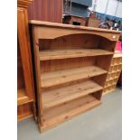 Stripped pine open bookcase