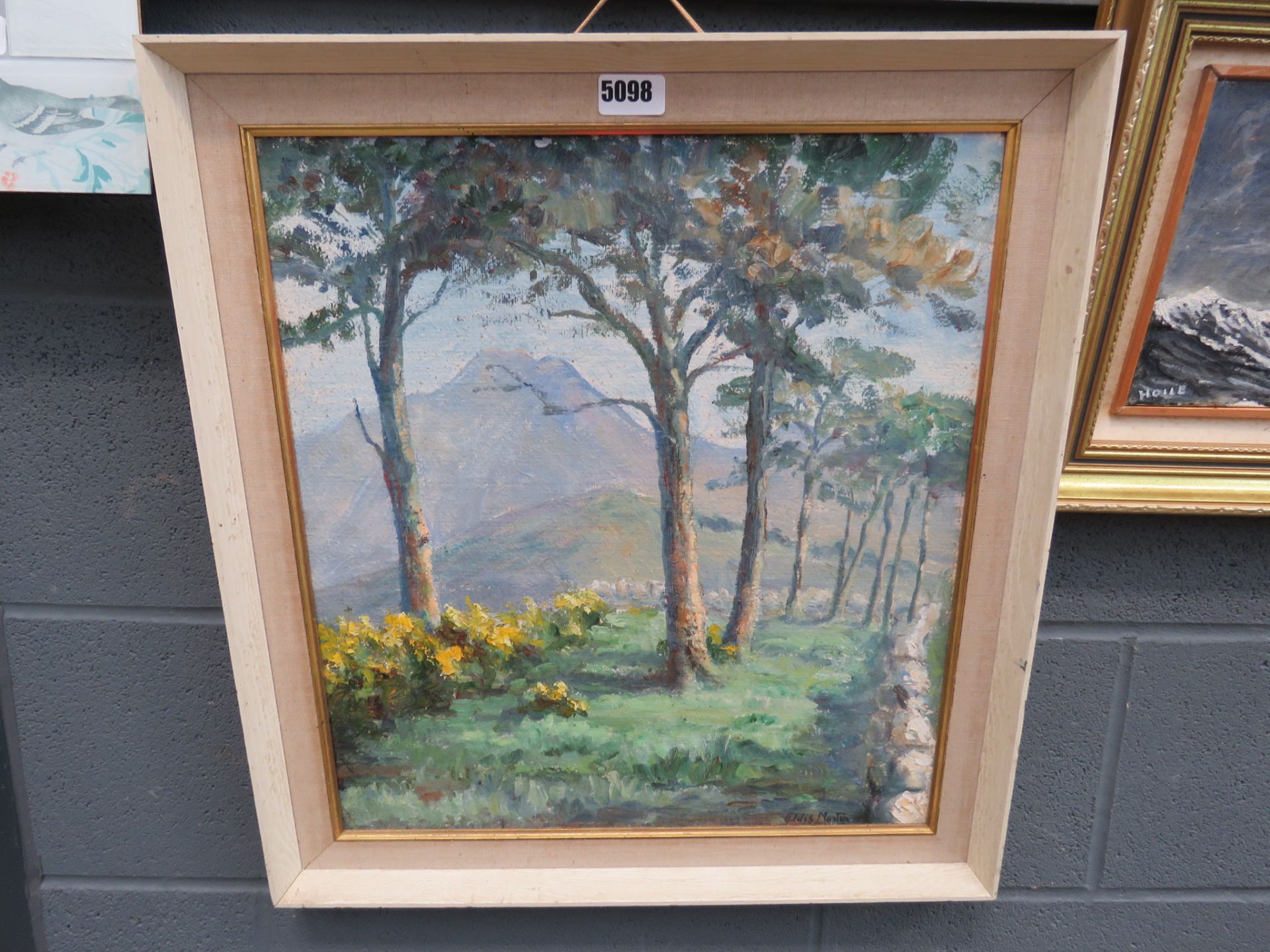 Oil on board of a woodland signed 'Aldis Martin'