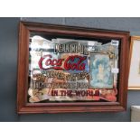 Reproduction mirrored Coca-Cola advertising sign