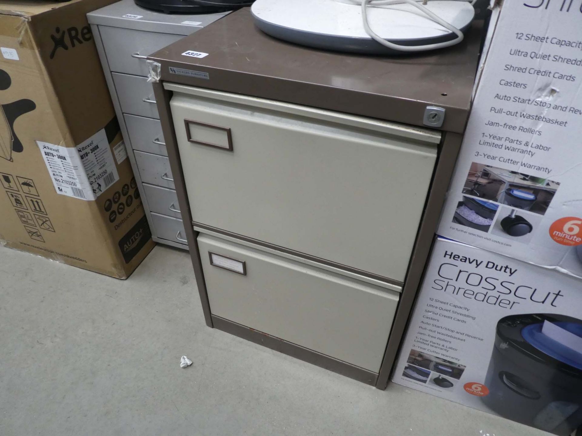 Coffee and cream 2 drawer filing cabinet