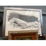 Charcoal of a nude reclining by Lock