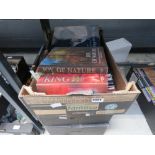 3 boxes containing quantity of novels, reference books and auction catalogues