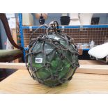 Green glass fishing net float