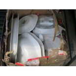 Box containing quantity of Supermaster melamine crockery