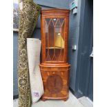 5323 Reproduction yew corner cabinet