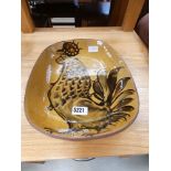 Slip ware bowl depicting a chicken