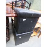 Pair of black storage cubes