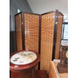 3-fold modern room divider with split bamboo panels