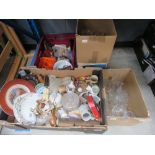 5 boxes containing loose cutlery, crockery, ale mugs and glassware