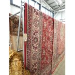 (17) Large red floral carpet