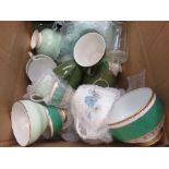 Box of assorted crockery and glass