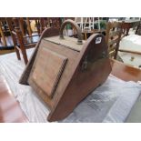 Mahogany coal scuttle and a bergere chair