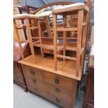 Oak dressing chest with 2 over 2 drawers under