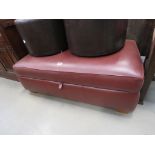 5292 - Burgundy leatherette ottoman