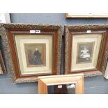 Pair of Victorian Oliographs in decorative frames