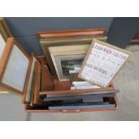 Box containing assorted prints and artwork