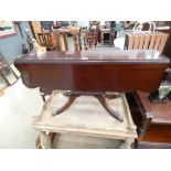 Reproduction mahogany drop leaf occasional table