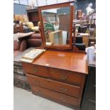 Edwardian satinwood dressing chest with 4 drawers