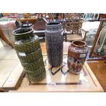 3 West German vases