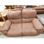 Brown 3 seater sofa together with a matching 2 seater