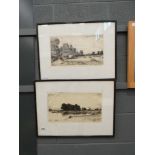 Pair of etchings by John Wood