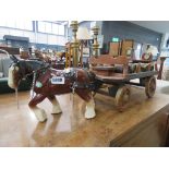 Ceramic shire horse and cart