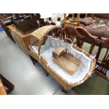 2 wicker dolls moses baskets