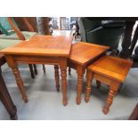 Pine nest of 3 tables
